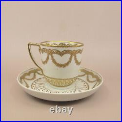 #67 by Chelsea Derby Puce Mark Coffee Cup & Saucer Gilt Molded Fluted Swirl #67 by Chelsea Derby Puce Mark Coffee Cup & Saucer Gilt Molded Fluted Swirl