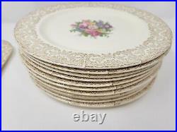 69 Pcs-Vintage Atlas China Warranted 22K Gold Floral Dinnerware Set Plates