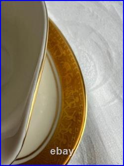 6 1930's Gold Encrusted Salad Plates DW Porzellan Karlsbader Wertarbeit -German