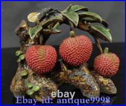 6.6 Old Chinese Shiwan Porcelain Fengshui fruits litchi lychee Lychees Statue 6.6 Old Chinese Shiwan Porcelain Fengshui fruits litchi lychee Lychees Statue