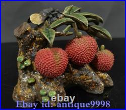 6.6 Old Chinese Shiwan Porcelain Fengshui fruits litchi lychee Lychees Statue 6.6 Old Chinese Shiwan Porcelain Fengshui fruits litchi lychee Lychees Statue