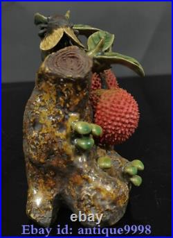 6.6 Old Chinese Shiwan Porcelain Fengshui fruits litchi lychee Lychees Statue 6.6 Old Chinese Shiwan Porcelain Fengshui fruits litchi lychee Lychees Statue