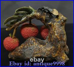 6.6 Old Chinese Shiwan Porcelain Fengshui fruits litchi lychee Lychees Statue 6.6 Old Chinese Shiwan Porcelain Fengshui fruits litchi lychee Lychees Statue