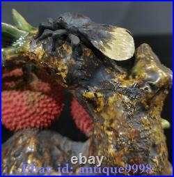 6.6 Old Chinese Shiwan Porcelain Fengshui fruits litchi lychee Lychees Statue 6.6 Old Chinese Shiwan Porcelain Fengshui fruits litchi lychee Lychees Statue