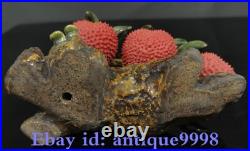 6.6 Old Chinese Shiwan Porcelain Fengshui fruits litchi lychee Lychees Statue 6.6 Old Chinese Shiwan Porcelain Fengshui fruits litchi lychee Lychees Statue