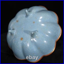 6.9 China old song dynasty Porcelain Ru Kiln Ice Crack Inlaid Gold Pen Wash