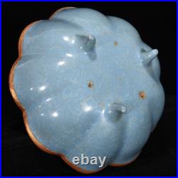 6.9 China old song dynasty Porcelain Ru Kiln Ice Crack Inlaid Gold Pen Wash