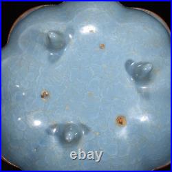 6.9 China old song dynasty Porcelain Ru Kiln Ice Crack Inlaid Gold Pen Wash