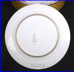(6) AHRENFELDT LIMOGES for Wright Kay & Co Floral GOLD Fine China DINNER PLATES