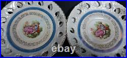 6 MTK Japan China Porcelain Wall Plaque Plate 6 Iridescent 22k Gold Victorian