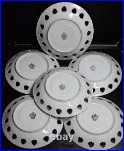 6 MTK Japan China Porcelain Wall Plaque Plate 6 Iridescent 22k Gold Victorian