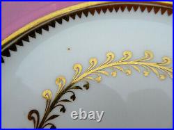 6 Pc. Antique Copelands England Spode Pink & Gold Bone China Dessert Plates