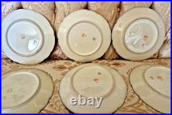 6 Pc JP Limoges Cobalt Gold Encrusted 8.5 Cherub Heavenly Angels Dessert Plates