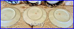 6 Pc JP Limoges Cobalt Gold Encrusted 8.5 Cherub Heavenly Angels Dessert Plates