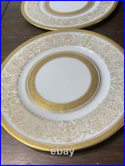6 Rosedale China Gold Filigree Encrusted Bands Porcelain Dinner Plates 11