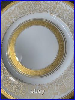 6 Rosedale China Gold Filigree Encrusted Bands Porcelain Dinner Plates 11