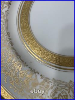 6 Rosedale China Gold Filigree Encrusted Bands Porcelain Dinner Plates 11