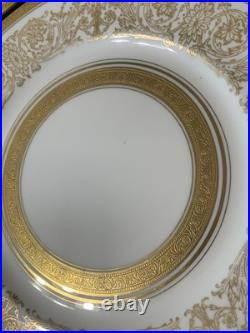 6 Rosedale China Gold Filigree Encrusted Bands Porcelain Dinner Plates 11