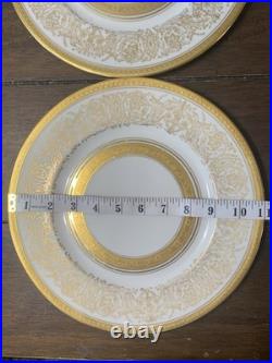 6 Rosedale China Gold Filigree Encrusted Bands Porcelain Dinner Plates 11