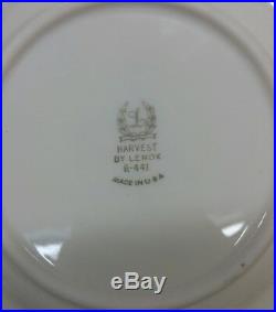 70 Piece Harvest Lenox China Porcelain R441 Cream and Gold Dinnerware Set