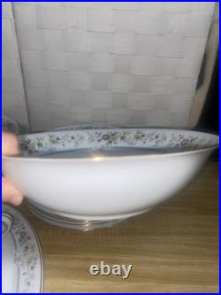 70s 80s Fengxi Porcelain China Gold Trim Floral Service For 8, 44 Pc Set