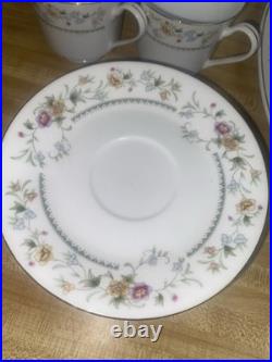 70s 80s Fengxi Porcelain China Gold Trim Floral Service For 8, 44 Pc Set