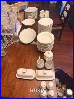 75-Piece Totally Today China 15 Service Dinnerware Set -Ivory with Gold Trim