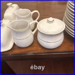 75-Piece Totally Today China 15 Service Dinnerware Set -Ivory with Gold Trim