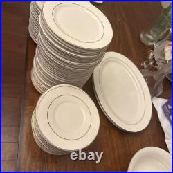 75-Piece Totally Today China 15 Service Dinnerware Set -Ivory with Gold Trim