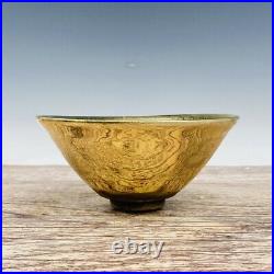 7.1 Chinese Porcelain Song dynasty jian kiln gilt beast flower jianzhan Teacup