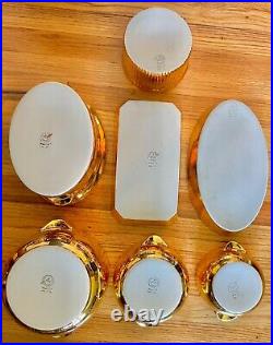 7 PC Royal Worcester Gold Lustre Vintage Porcelain Serving Set