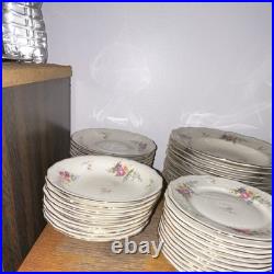 81pc Johann Haviland Bavaria Floral Splendor China Set Gold Trim 12 Place