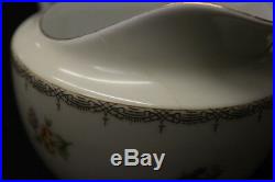 85 Pc Meito China Multicolor Floral withIvory Band & Gold Trim, Svc for 12, Japan