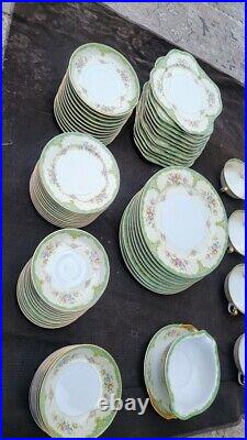 86 pc set Meito China LISBON dinnerware plates F&B Japan gold trim 1930s