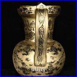 8.3 China Porcelain ming dynasty xuande mark gilt dragon flower Monk hat Teapot