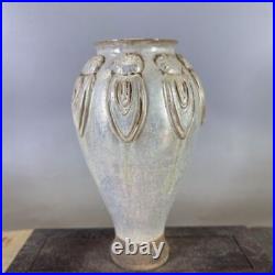 8.6 China Silver Light Kiln Porcelain Gold Silver Glaze Decorative Pattern Vase