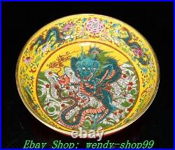 8.6 Qianlong Colour Enamel Porcelain Gilt Dragon Totem Writing-brush washer