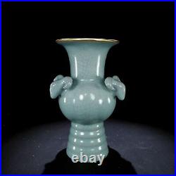 8.7old China Porcelain Song Dynasty ru kiln Gilded Three Sheep Zun