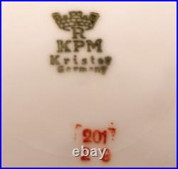 8 9 1/8 KPM KRISTER 201 bowl plate germany porcelain vtg gold rim fine china