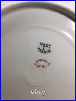 (8) Antique HAVILAND H&Co Limoges Gold & White Rope 7.5 Inch DESSERT PLATES