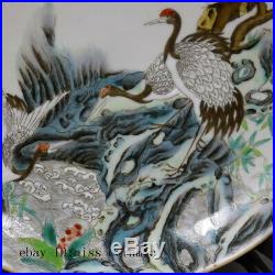 8 Chinese old Porcelain Yongzheng mark famille rose gilt gold bird peach plate