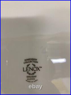 8 NEW Lenox Holiday Dimension 10.75 Dinner Plate Holly Berries Gold Rim