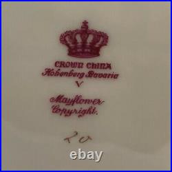 8 Rare Crown China Hohenberg Bavaria Mayflower Dinner Plates Beautiful Porcelain