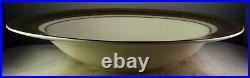 8 Royal Gallery San Marco China Rim Soup Bowls Pewter & Gold Design White Body