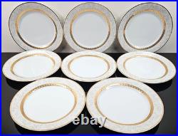 8 Royal Heritage Primavera Salad Plates Set Vintage Elegant Gold White Retro Lot