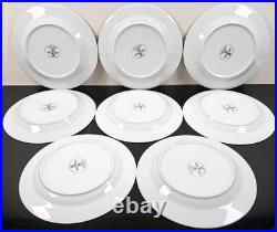 8 Royal Heritage Primavera Salad Plates Set Vintage Elegant Gold White Retro Lot