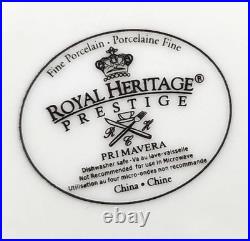 8 Royal Heritage Primavera Salad Plates Set Vintage Elegant Gold White Retro Lot