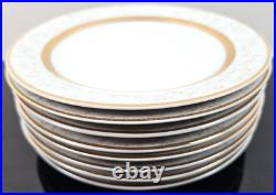 8 Royal Heritage Primavera Salad Plates Set Vintage Elegant Gold White Retro Lot