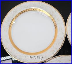 8 Royal Heritage Primavera Salad Plates Set Vintage Elegant Gold White Retro Lot