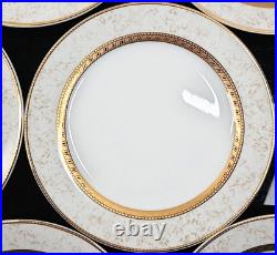 8 Royal Heritage Primavera Salad Plates Set Vintage Elegant Gold White Retro Lot